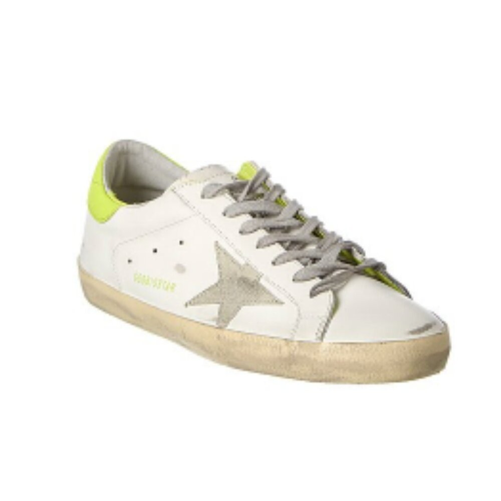 Golden Goose Super Star 41 with lime gree